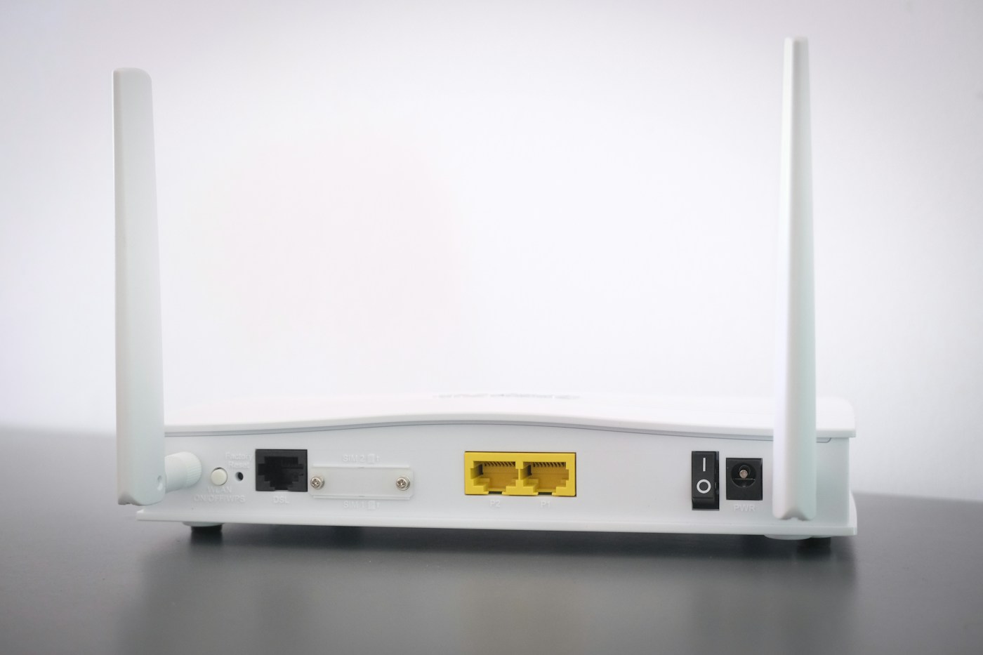 Ethernet ports on the back of a home router