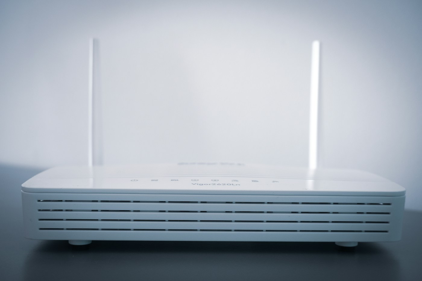 A white home wireless router