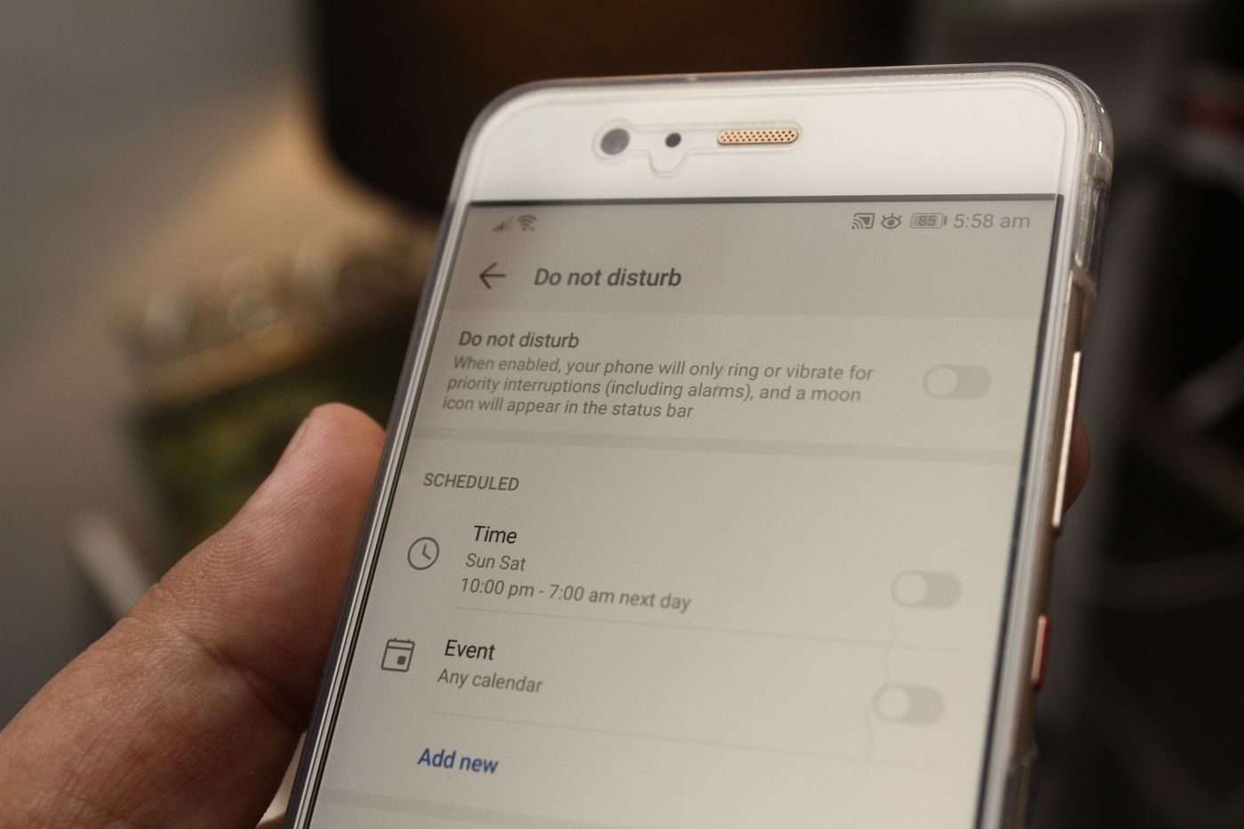 Do Not Disturb settings on a smartphone